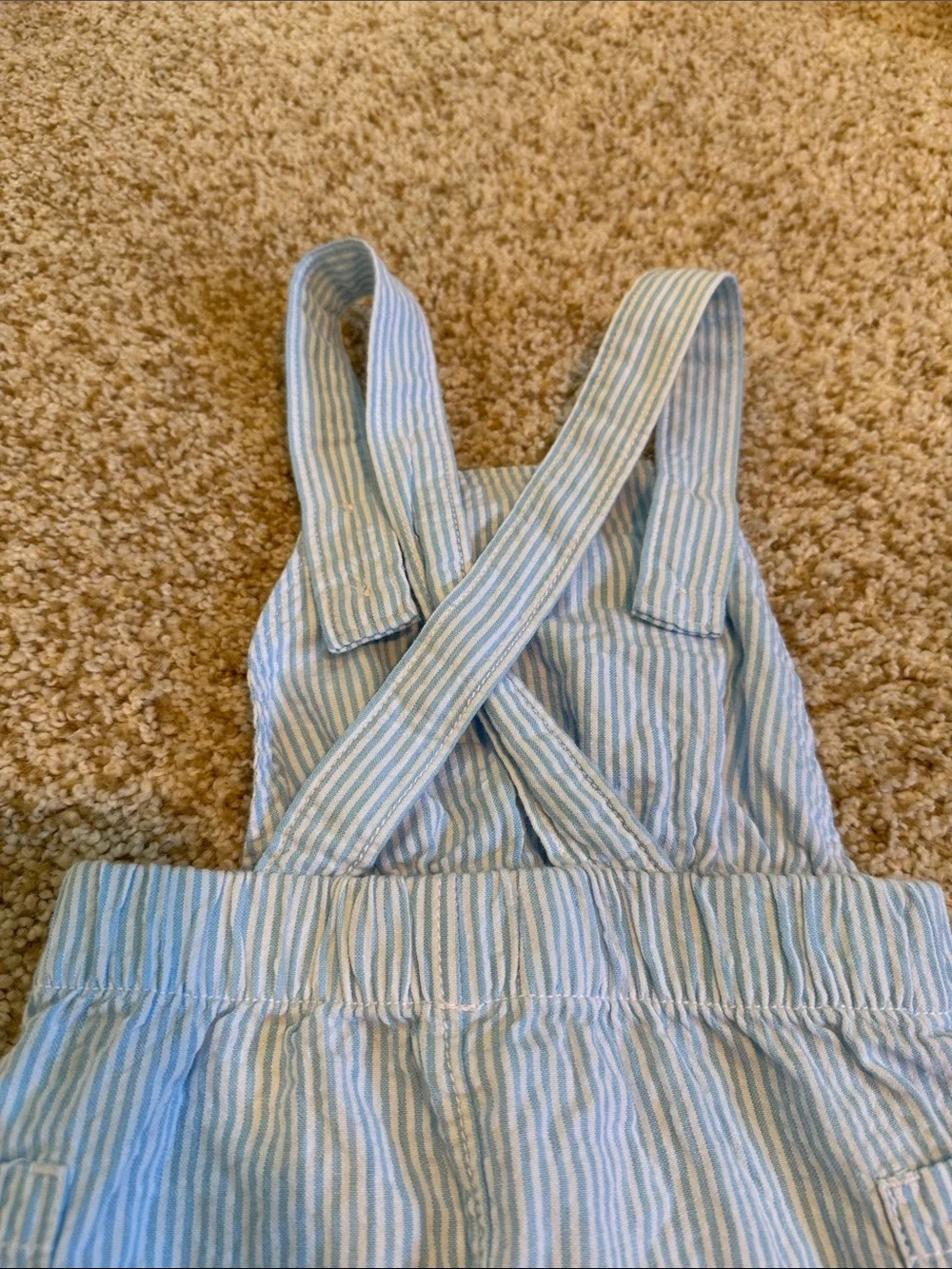 Hatley Light Blue & White Striped Baby Overalls